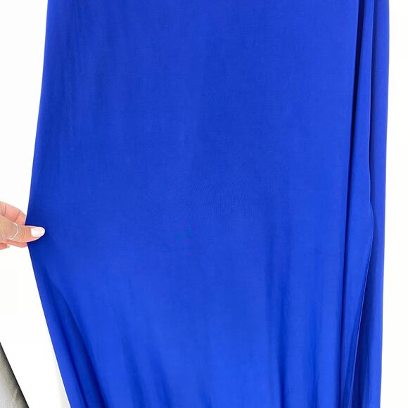 MISA Los Angeles | Thora Dress in Cobalt Blue Venezia Jersey One Shoulder Maxi M - Picture 13 of 14